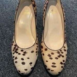 Christian Louboutin leopard wedge 41.5